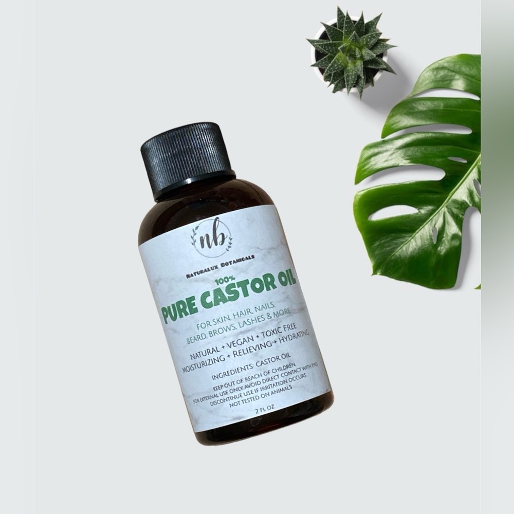 100% Pure Castor Oil Vegan For Skin, Hair, Nails, Beard, Brows, Lashes & More